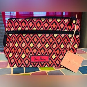 Vera Bradley Large Make-up Bag Pink & Navy NWT
